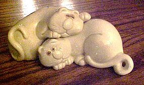 Fitz and Floyd cat nap salt and pepper shakers 1970