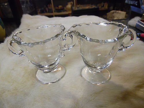 Fostoria Century individual size creamer and sugar set