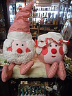 Vintage hand made Mr. & Mrs. Santa dolls Humpty Dumpty style