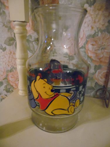 Anchor Hocking Disney Pooh and Eyore glass carafe
