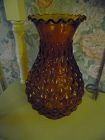 Amber Diamond quilted lamp shade 9" tall ruffle top 3" fitter