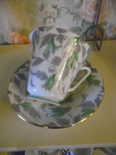 Royal Grafton Ashley green teacup and saucer