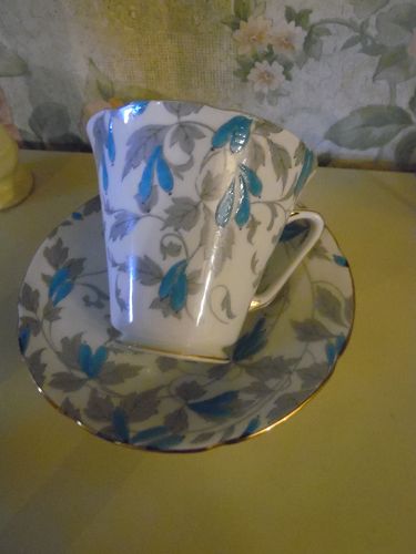 Royal Grafton England Ashley Blue cup and saucer set