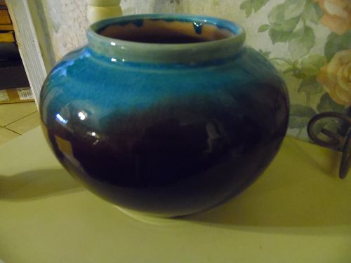 Stephen Pisgah Forest Pottery Vase Turquoise & Eggplant Blend 1942