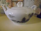 Fukagawa Arita sugar bowl and lid pattern 903 landscape Japan