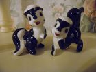 Vintage Japan Bone china skunk salt and pepper shakers