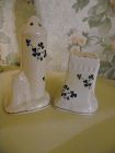 VTG Carrigdhoun Pottery Cork Ireland Irish Shamrock Salt Pepper Castle