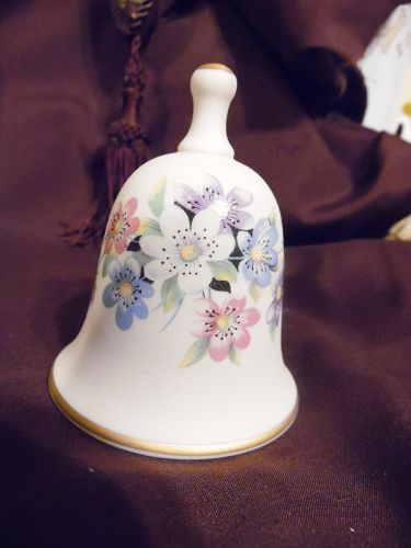 Ibis Aveiro Porcelain Bell  Multi Floral Design Hand Painted Portugal