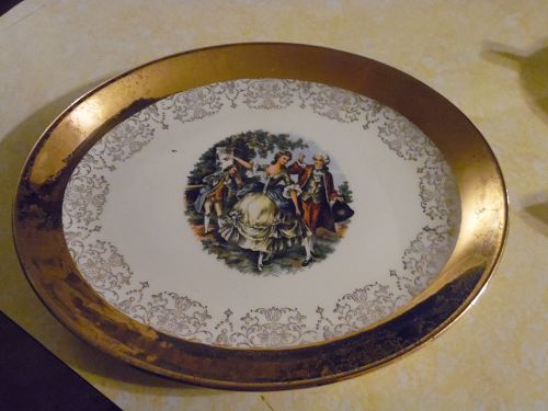 Sabin Crest O Gold 11 3/8 oval platter