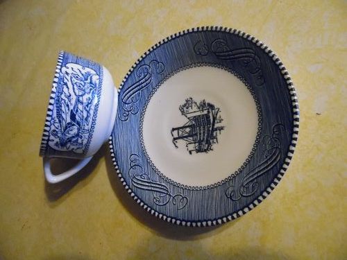 Vintage Currier and Ives cup and saucer Royal China