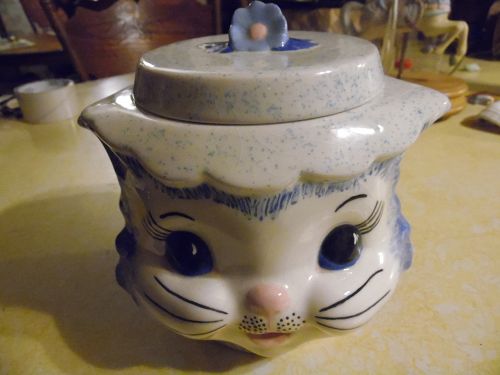 Vintage kitty cat head cookie jar, Miss Priss mold