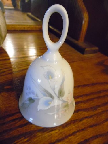 Russ porcelain calla lillies  collectors bell # 5009