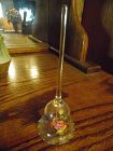 Hand blown glass bell with painted roses
