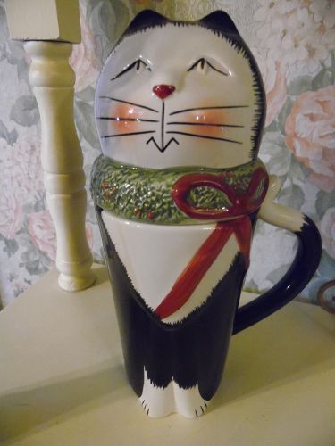 Sakura Fiddlestix Christmas cats Mug and cover