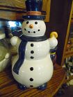 Tabletops Unlimited Snowman with umbrella cookie jar