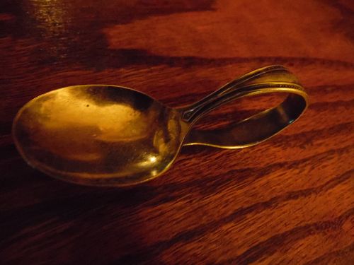 Simon L & George H Rogers silverplate baby spoon Commodore pattern