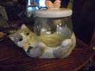 Treasure Craft kitten cat and fish bowl cookie jar