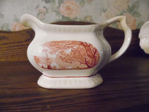 Rare Carot creamer by Salem China Company Red transferware