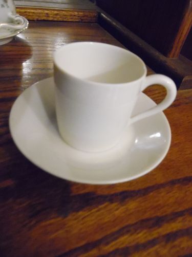 Limoges Franace all white demitasse espresso cup and saucer