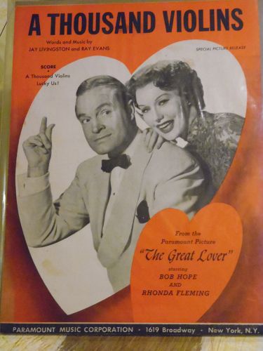 A thousand Violins sheet music 1949 Bob Hope and Rhonda Fleming