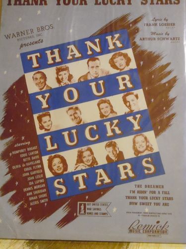 Thank Your Lucky Stars sheet music1943 Frank Loesser