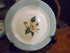 Lifetime china turquoise border magnolia center salad plate
