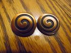 Vintage copper spiral design clip earrings