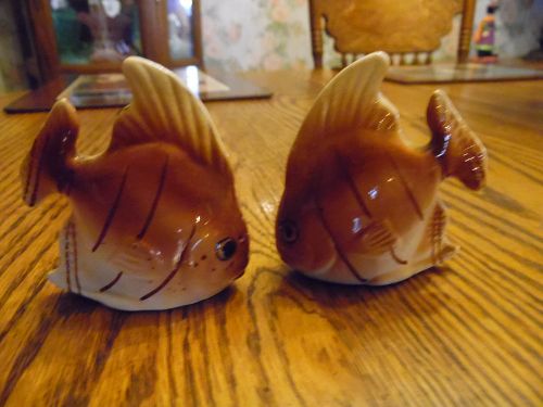 Vintage angelfish salt and pepper shakers