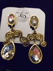 Liz Soto Los Angeles Antiqued gold large rhinestone dangle earrings