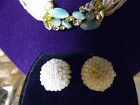 Vintage multi strand seed bead necklace and earrings  rhinestone clasp
