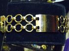 Vintage gold tone Monet chunky engraveable bracelet chain links