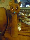 Mid Century Modern Danish wood cat egg timer