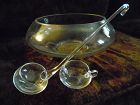 Beautiful Mid Century Riekes Crisa Moderno Punch bowl set with 8 cups