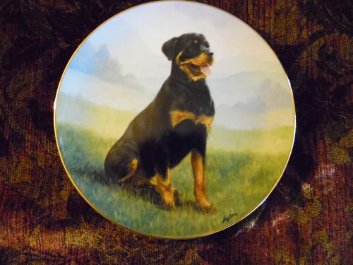 Danbury Mint collector plate At Attention  Rottweiler series