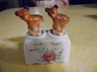 Vintage brown bear nodder rocker salt and pepper shakers