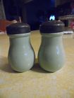 Antique jadite green salt pepper shakers  Starline Vitrified China