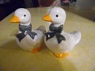 Blue Ribbon geese figural salt and pepper shakers ceramic