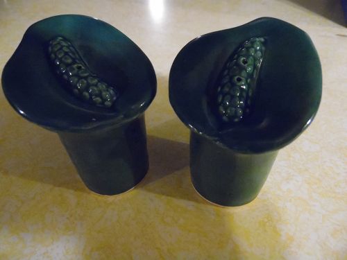 Vintage Sylvan's green Calla Lily salt pepper shakers