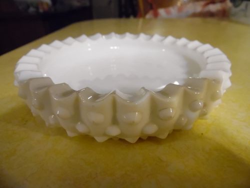 Fenton milk glass hobnail ashtray 6.5"