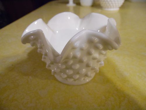 Fenton milk glass hobnail  5" star bon bon