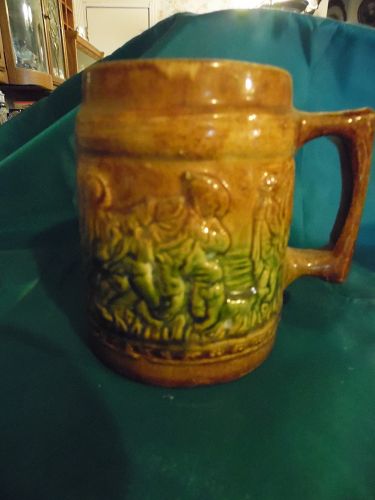 Vintage Brush Ware pottery mug stein 1920's