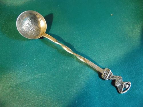 Vintage sterling silver Peruvian souvenir ladle / spoon
