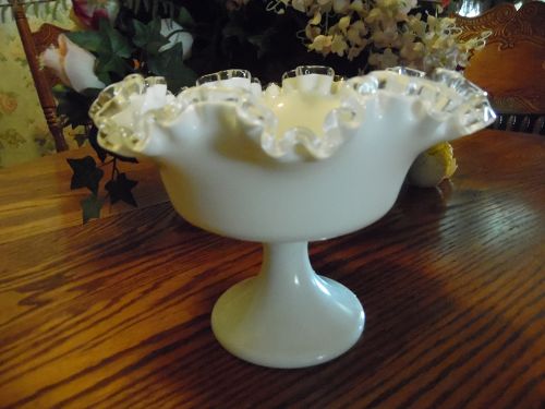 Fenton Silvercrest ruffled compote