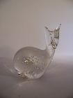 Control bubble hand blown art glass whale paperweight figurine