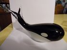 Large blown art glass orca killer whale figurine