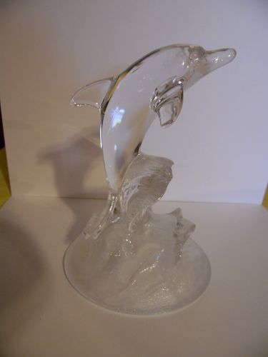 Crystal D'Arques crystal dolphin figurine