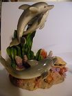 Dolphins and reef figurine 7.5"