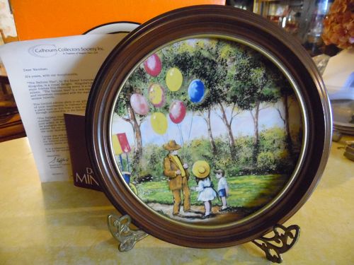 Balloon Man collector plate coa box and bonus wood frame