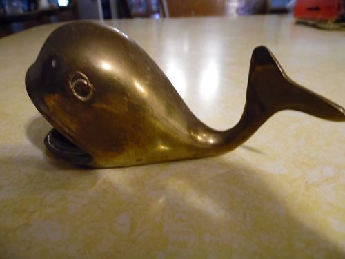 Vintage brass whale with open mouth ashtray incense burner?