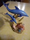 Dolphin and baby ocean reef  lifelike resin figurine